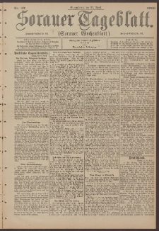 Sorauer Tageblatt (Sorauer Wochenblatt), Nr. 92. (21. April 1900)