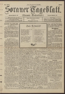 Sorauer Tageblatt (Sorauer Wochenblatt), Nr. 275. (25. November 1900)
