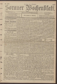 Sorauer Wochenblatt, Nr. 278. (28. November 1897)