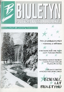 Biuletyn Politechniki Zielonog&oacute;rskiej, nr 10 (grudzień 2000 - styczeń 2001))