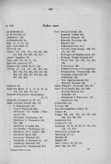 Wykład geografji ekonomicznej ziem Polski przedrozbiorowej: na podłożu geografji ekonomicznej i antropogeografji z uwzględnieniem historji i towaroznawstwa - wykaz nazw