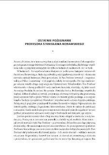 Ostatnie pożegnanie Profesora Stanisława Borawskiego