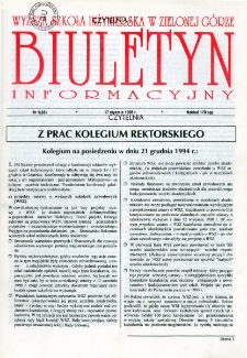 Biuletyn Informacyjny, nr 1 (17 stycznia 1995 r.)