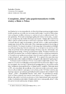 Czasopismo "Kino" jako popularnonaukowe źr&oacute;dło wiedzy o filmie w Polsce = "Kino" magazine as a non-specialized source of knowledge about films in Poland