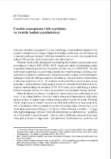 Czeskie czasopisma i ich czytelnicy (w świetle badań czytelnictwa) = Czech magazines and their readers (in the light of readership research)