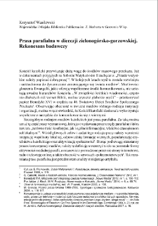 Prasa parafialna w diecezji zielonog&oacute;rsko-gorzowskiej. Rekonesans badawczy = Parish Press in the Diocese of Zielona G&oacute;ra and Gorz&oacute;w. Reconnaissance research