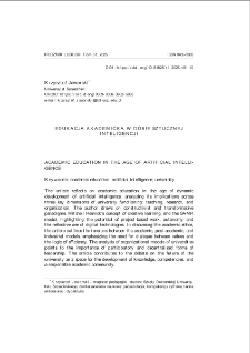 Edukacja akademicka w dobie sztucznej inteligencji = Academic education in the age of artificial intelligence