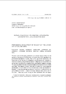 Rozw&oacute;j zawodowy student&oacute;w i studentek Uniwersytetu Zielonogorskiego = Professional development of students at the University of Zielona Gora