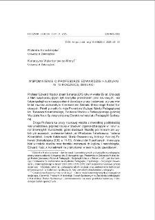 Wspomnienie o profesorze Edwardzie Hajduku w 10 rocznicę śmierci