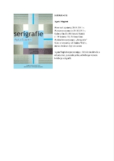 Serigrafie - informacja o wystawie