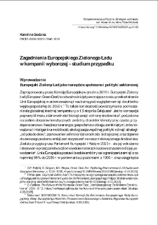 Zagadnienia Europejskiego Zielonego Ładu w kampanii wyborczej - studium przypadku