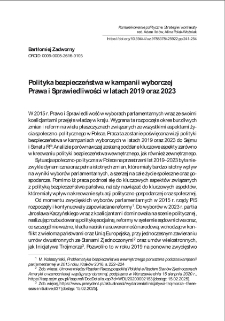 Polityka bezpieczeństwa w kampanii wyborczej Prawa i Sprawiedliwości w latach 2019 oraz 2023