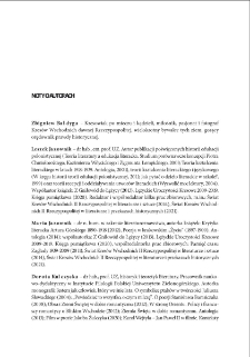 Zeszyty Naukowe Uniwersytetu Zielonog&oacute;rskiego: Seria Scripta Humana, t. 19: Między nostalgią a traumą. Wsp&oacute;łczesna poezja o tematyce kresowej - noty o Autorach