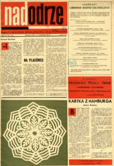 Nadodrze: dwutygodnik społeczno-kulturalny, 1-15 stycznia 1968