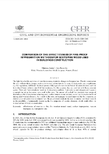 Comparision of the Effectiveness of Fire-proof Impregnation Methods for Scots Pine Wood Used in Buildings Construction