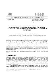 Application of the Southwell Method to Determine the Critical Load of Compression Rods Made of Nonlinear Materials