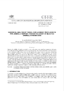 Numerical Analysis of Tunnel Displacement Profiles with Pipe Umbrella Support: Parametric Study of Selected Umbrella Parameters