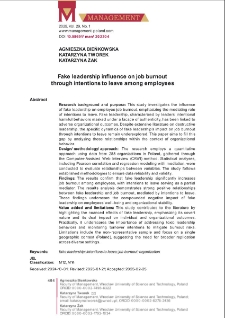 Fake leadership influence on job burnout through intentions to leave among employees