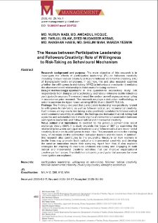 The Nexus between Participative Leadership and Followers Creativity: Role of Willingness to Risk-Taking as Behavioral Mechanism