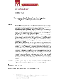 The scope and definition of maritime logistics in light of contemporary research