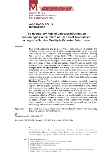 The Regulatory Role of Logistics Information Technologies in the Effect of User Trust Tendencies on Logistics Service Quality in Exporter Enterprises