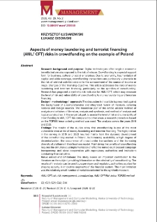 Aspects of money laundering and terrorist financing (AML/CFT) risks in crowdfunding on the example of Poland