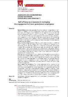 Self-efficacy as a resource in managing the engagement of local government employees