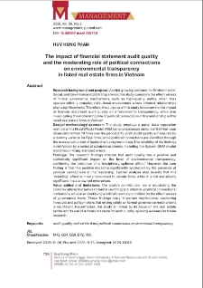 The impact of financial statement audit quality and the moderating role of political connections on environmental transparency in listed real estate firms in Vietnam