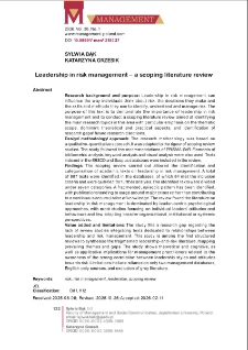 Leadership in risk management - a scoping literature review