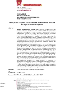 Perceptions of hybrid and e-work: HR professionals` mindset in large Austrian enterprises