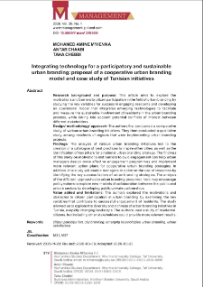 Integrating technology for a participatory and sustainable urban branding: proposal of a cooperative urban branding model and case study of Tunisian initiatives