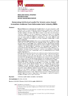 Harnessing intellectual capital for Islamic value-based innovation: evidence from Indonesian halal industry SMEs