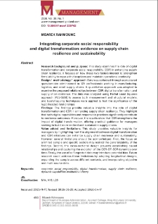 Integrating corporate social responsibility and digital transformation: evidence on supply chain resilience and sustainability