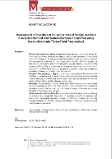 Assessment of investment attractiveness of foreign markets in selected Central and Eastern European countries using the multi-criteria Three-Field Plot method