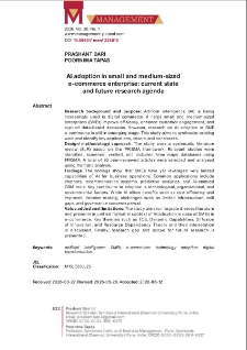 AI adoption in small and medium-sized e-commerce enterprise: current state and future research agenda