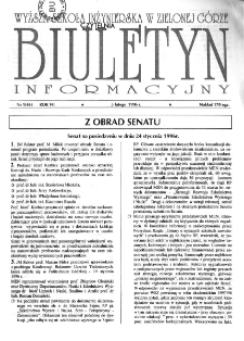 Biuletyn Informacyjny, nr 1 (5 lutego 1996 r.)