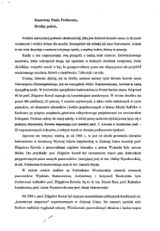 Wystąpienie JM Rektora Uniwersytetu Zielonogórskiego prof. dr. hab. inż. Tadeusza Kuczyńskiego podczas uroczystości nadania tytułu doktora honoris causa profesorowi Zbigniewowi Kowalowi