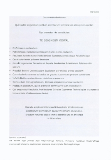 Akt nadania godności doktora honoris causa profesorowi Zbigniewowi Kowalowi