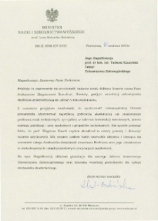 List gratulacyjny prof. Leny Kolarskiej-Bobińskiej do prof. Tadeusza Kuczyńskiego