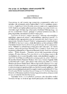 Jak powstały badania operacyjne