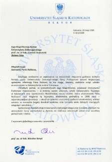 List gratulacyjny prof. Wiesława Banysia do profesora Czesława Osękowskiego