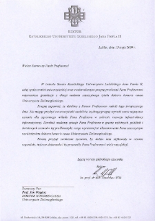 List gratulacyjny ks. prof. Stanisława Wilka do profesora Jana Węglarza