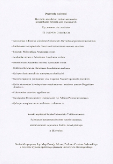 Akt nadania godności doktora honoris causa profesorowi Owenowi Gingerichowi