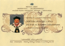 Afisz promujący uroczystość nadania tytułu doktora honoris causa profesorowi Ryszardowi Tadeusiewiczowi z Akademii Górniczo-Hutniczej w Krakowie