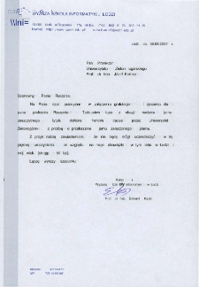 List gratulacyjny prof. Edwarda Kąckiego do prof. Józefa Korbicza