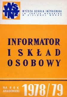Informator i skład osobowy na rok akademicki 1978/1979