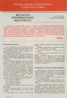 Biuletyn Informacyjny Rektoratu, nr 1 (28 grudnia 1990 r.)