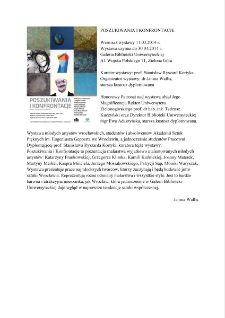 Poszukiwania i konfrontacje - informacja o wystawie