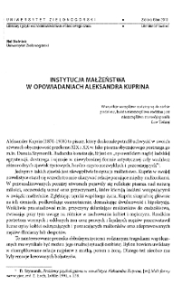 Instytucja małżeństwa w opowiadaniach Aleksandra Kuprina