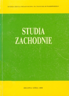 Studia Zachodnie, tom 1 - spis treści